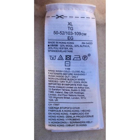 Banana Republic Ivory Wool/Alpaca Cardigan Sweater XL Button Front - Picture 7 of 7